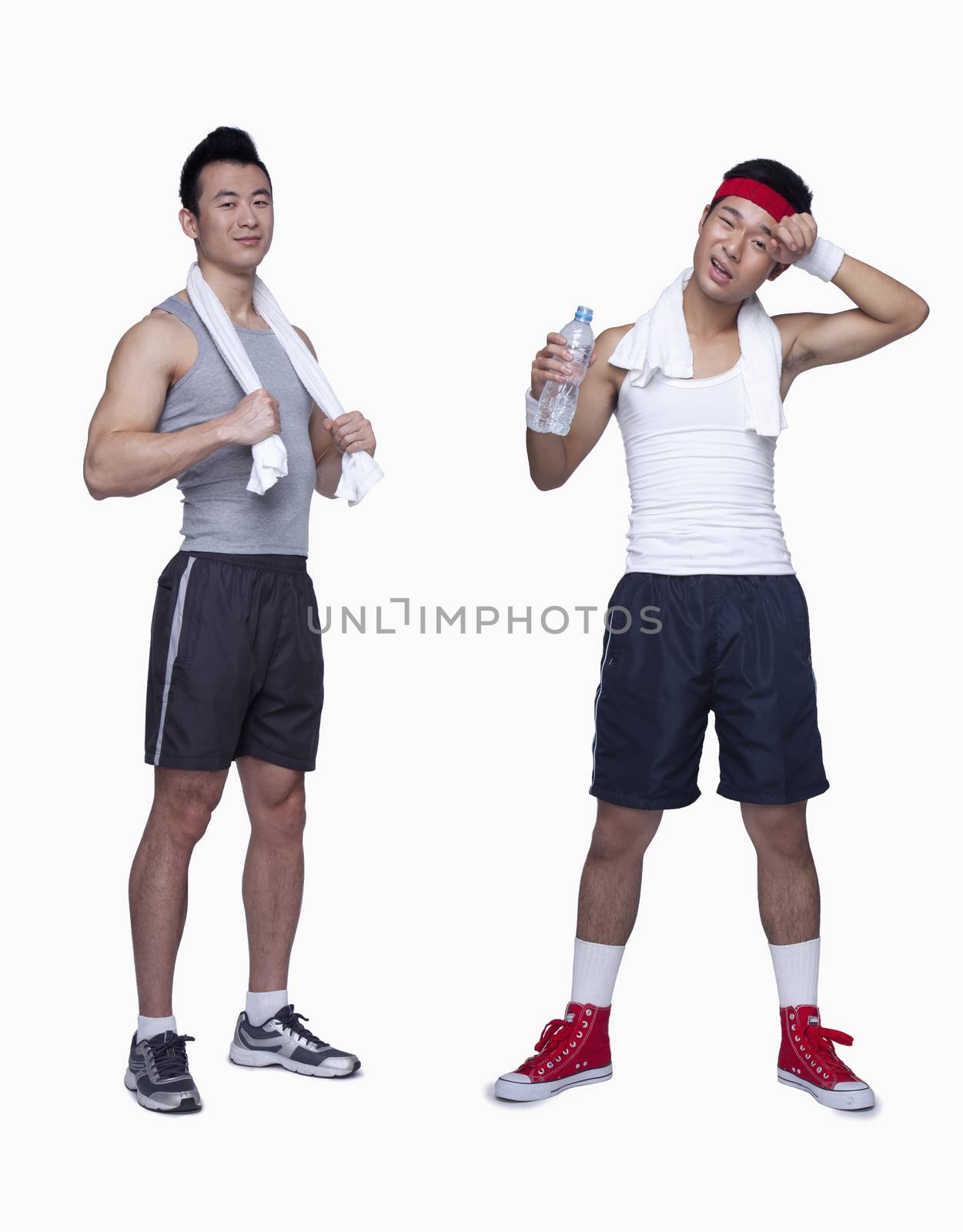 athletic man and workout beginner