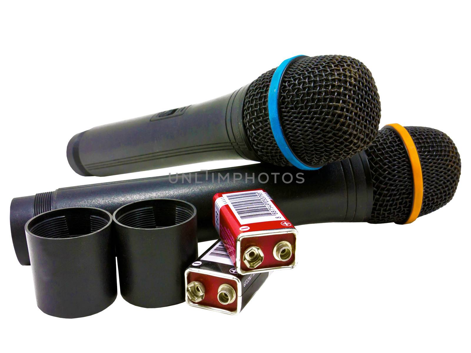 Two wireless microphones isolated on a white background by sutipp11