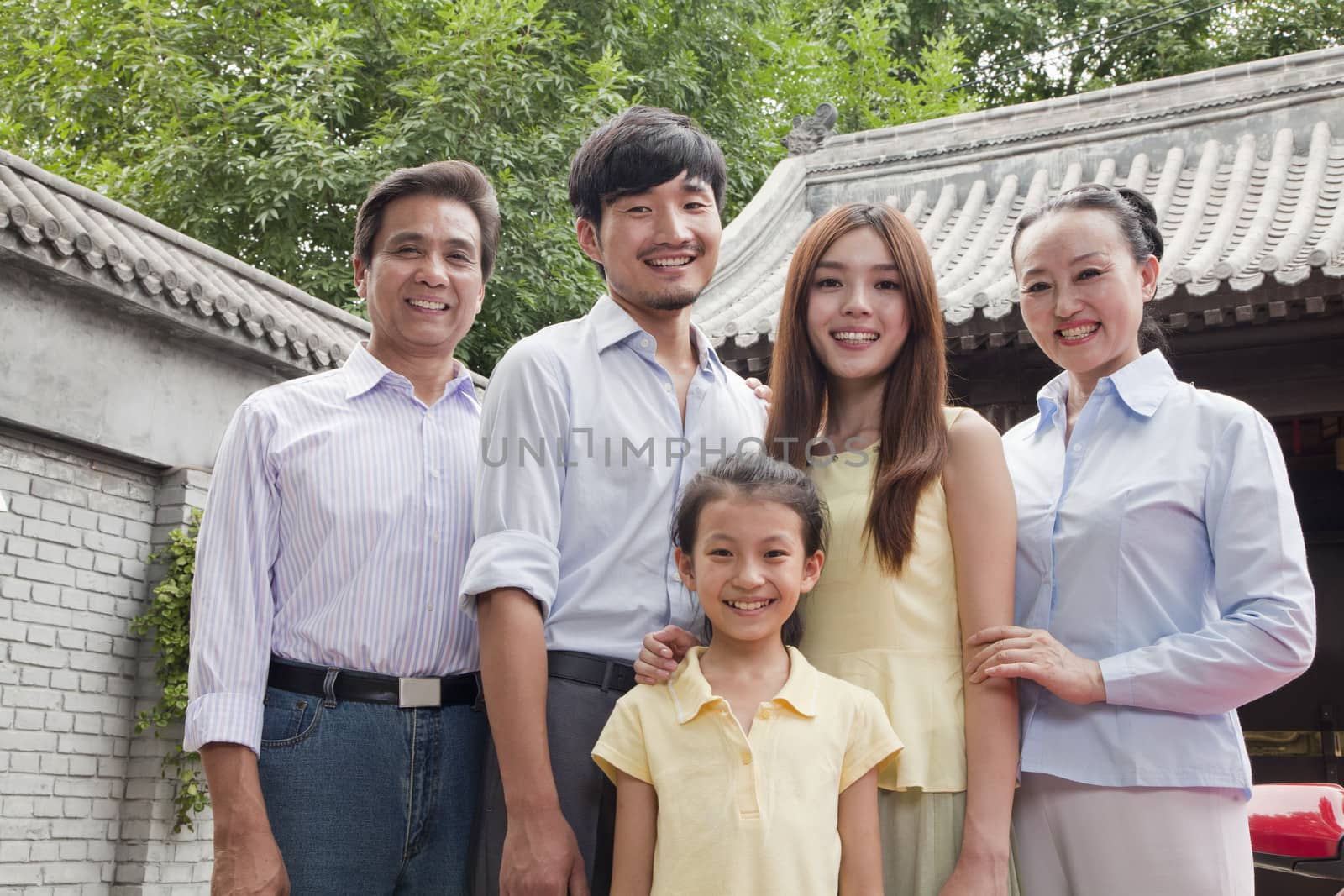 Three Generation Family in a Courtyard by XiXinXing