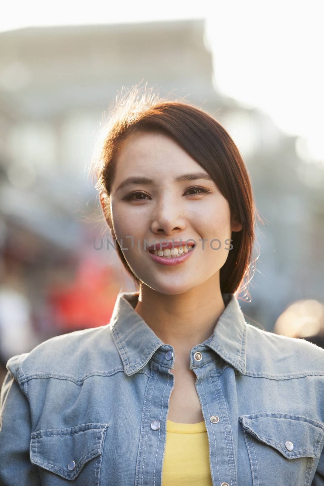 Smiling Young Woman In Nanluoguxiang, Beijing