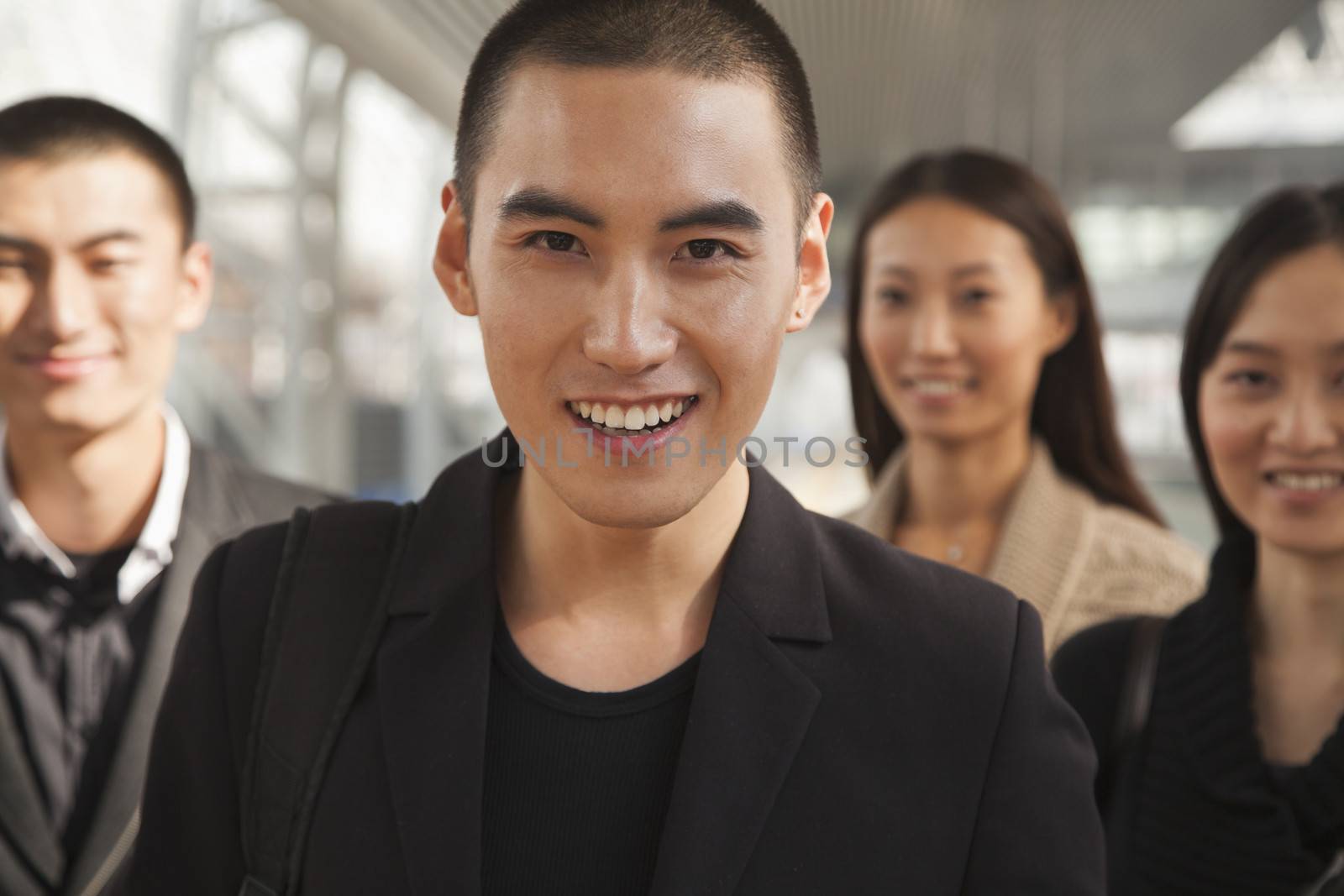 Portrait of Young Man on Train Platform by XiXinXing