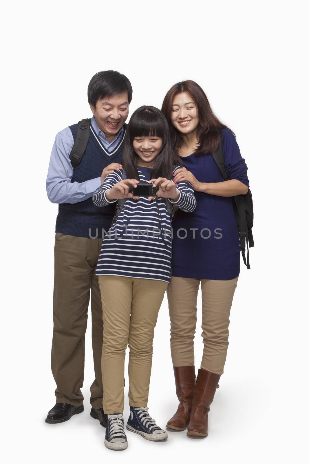 Family taking picture with digital camera by XiXinXing