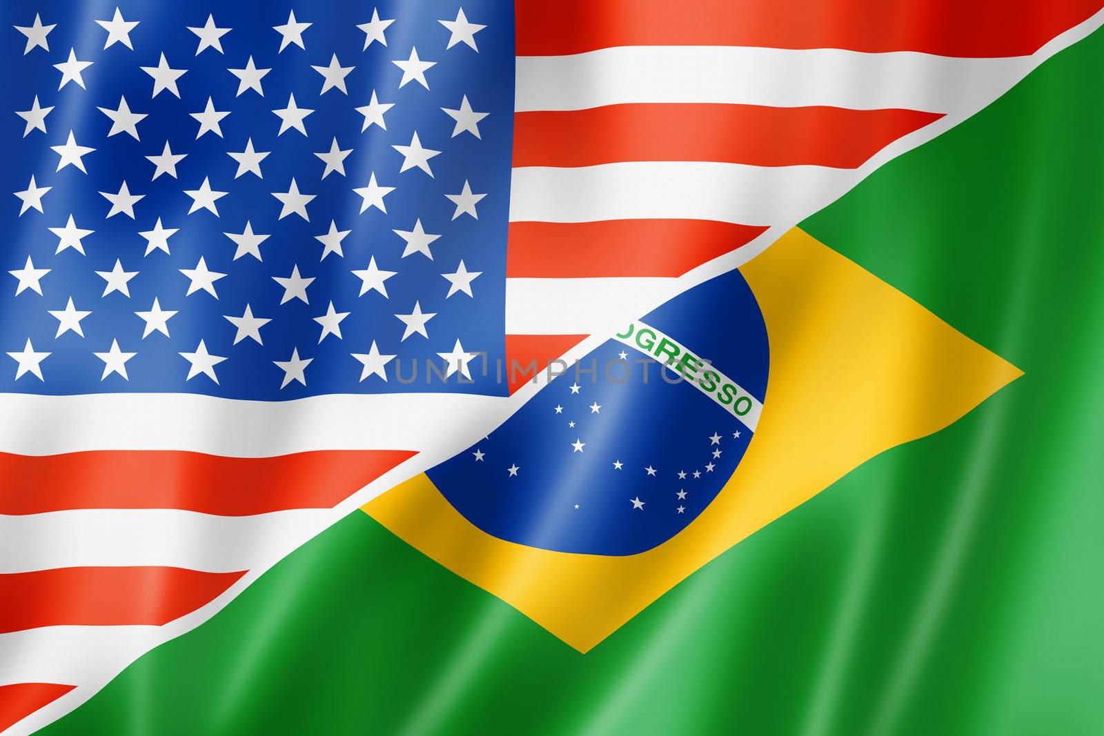 USA and Brazil flag by daboost