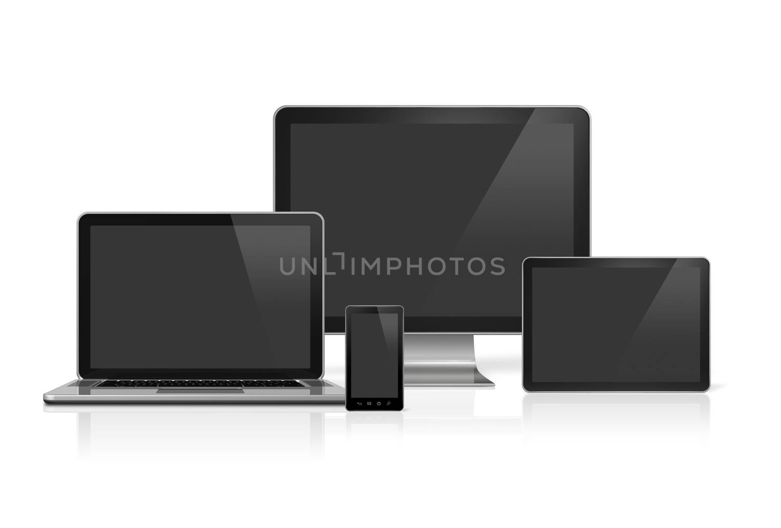 computer, laptop, mobile phone and digital tablet pc by daboost