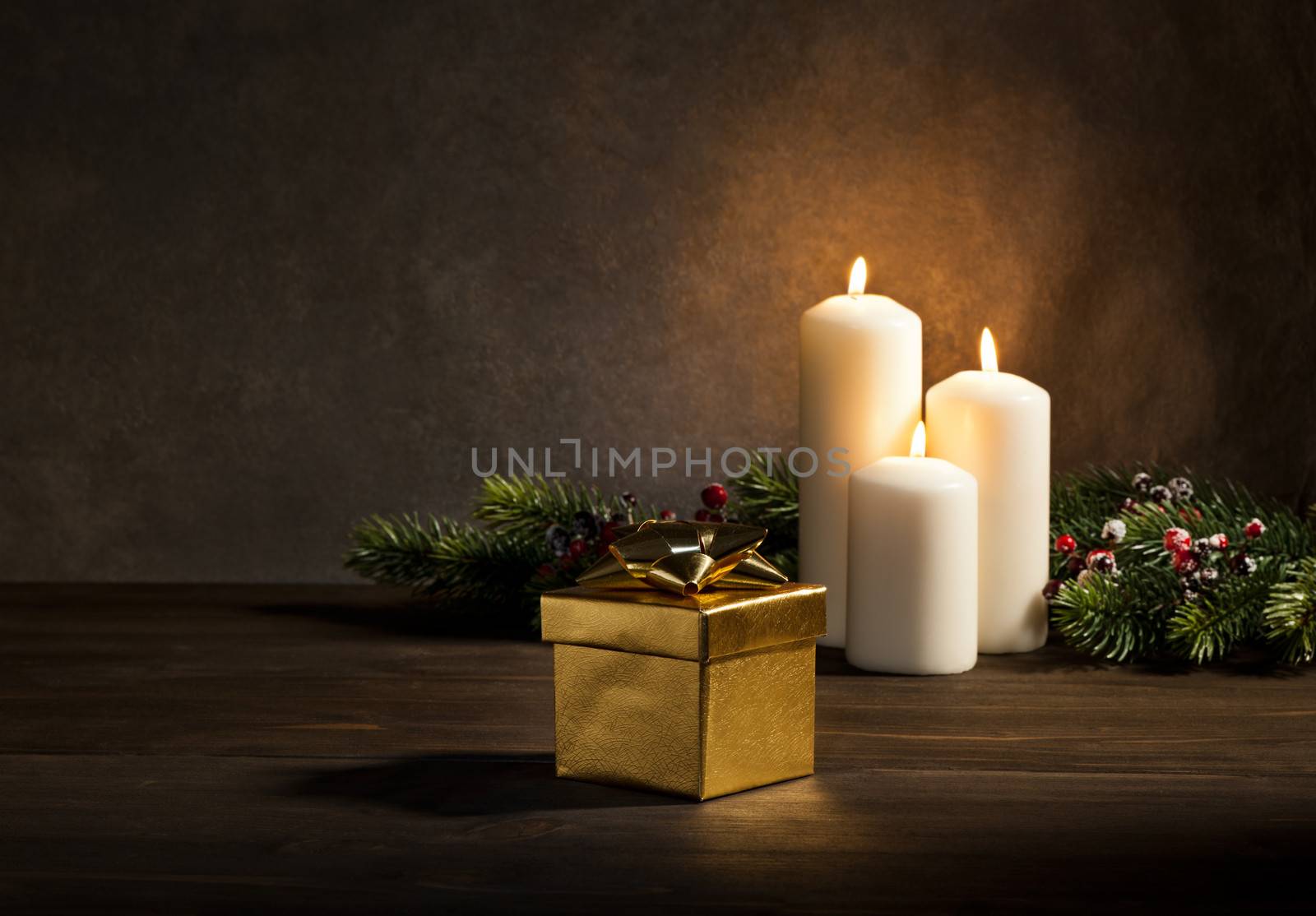 Candles present in Christmas setting by 3523Studio