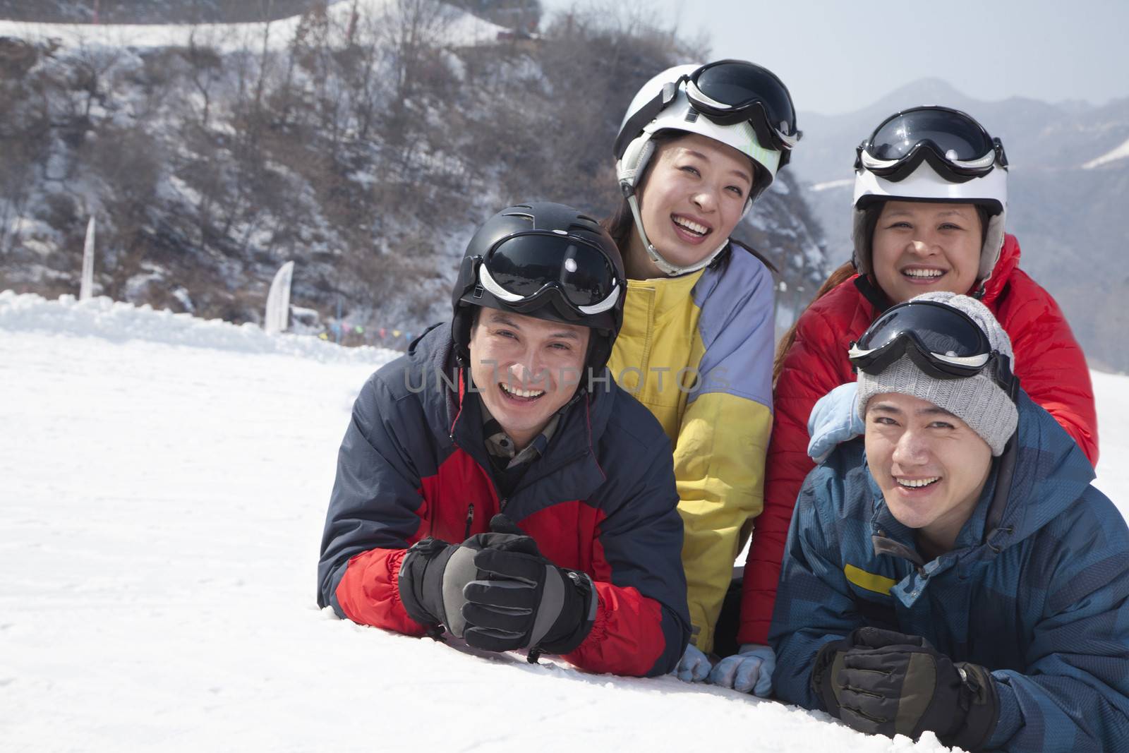 Group of Friends in Ski Resort by XiXinXing
