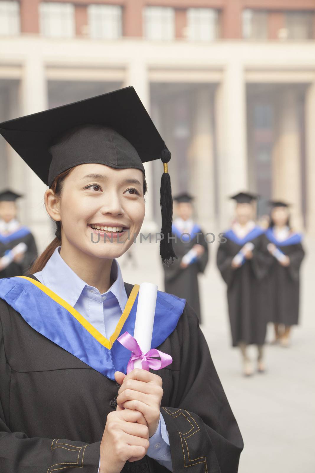 Young Female Graduate Holding Diploma by XiXinXing