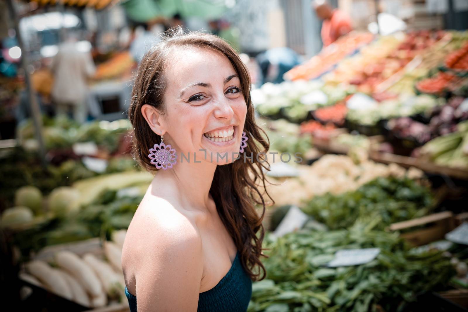 beautiful woman at the market by peus