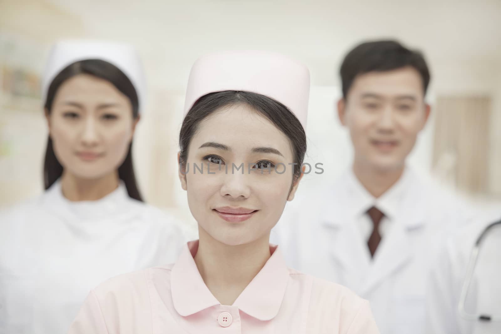 Three Healthcare workers, portrait by XiXinXing