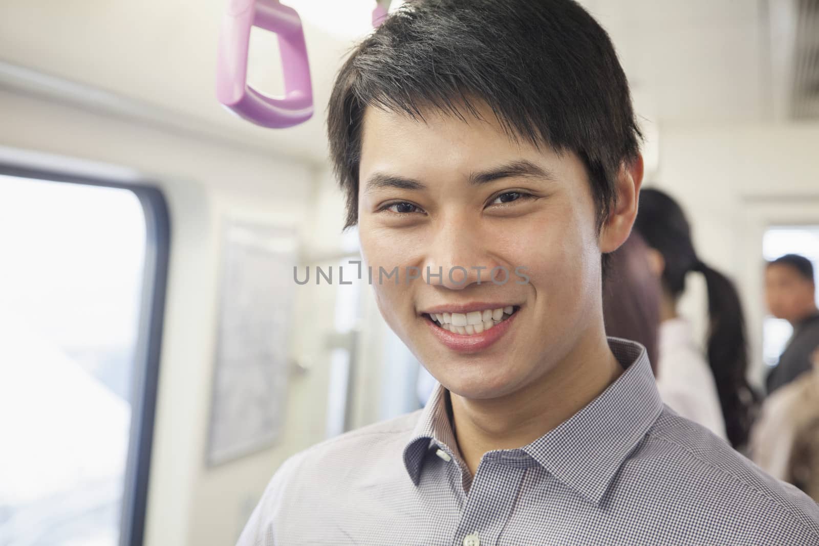 Young man in subway