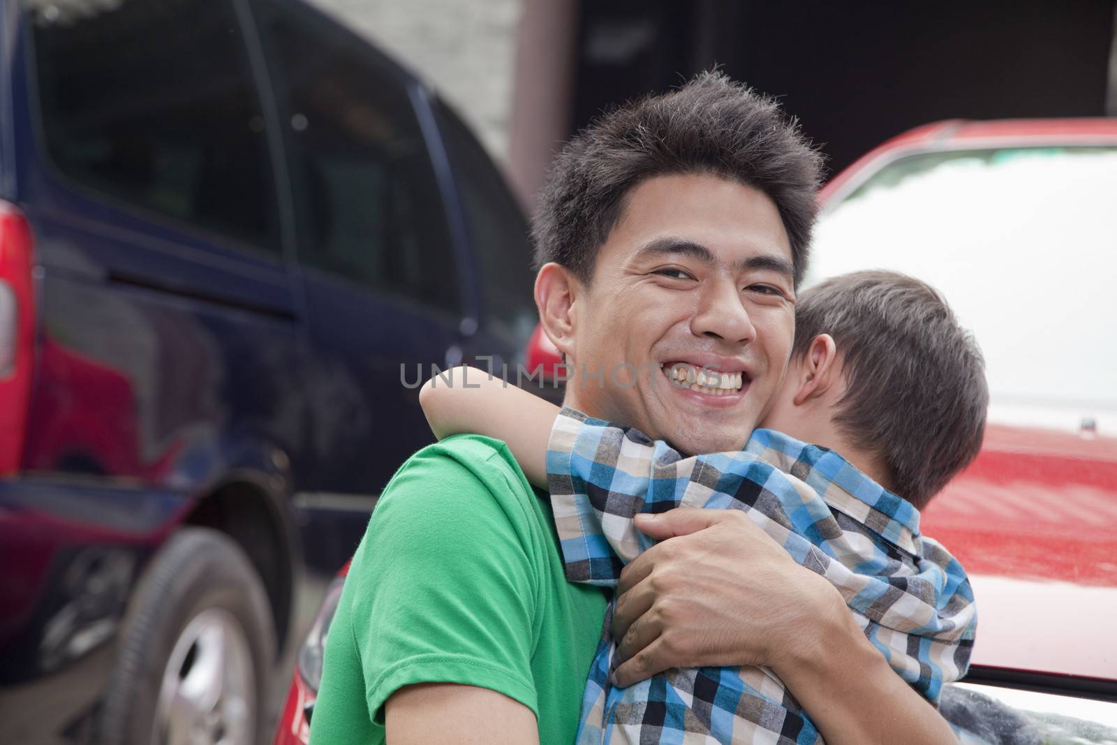 Father and Son Hugging by XiXinXing