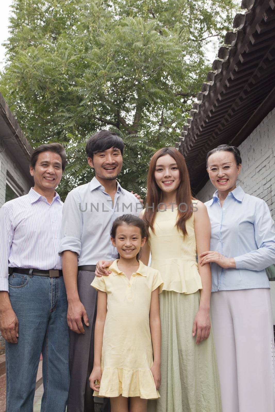Three Generation Family in a Courtyard by XiXinXing