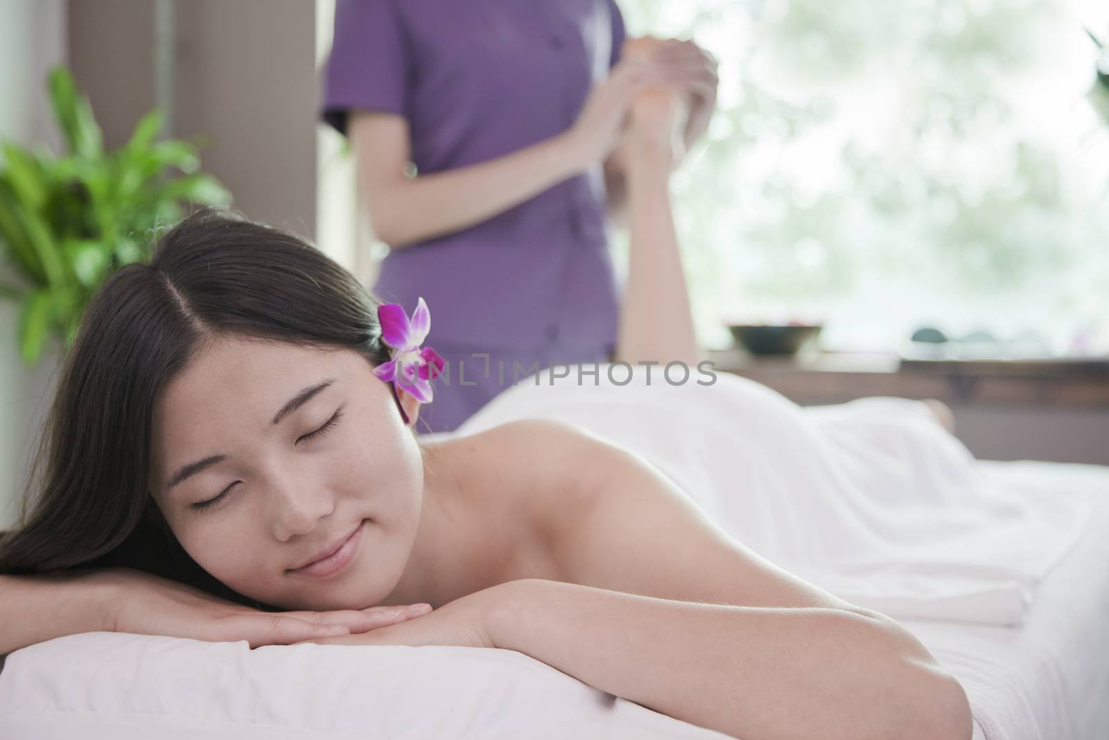 Woman Receiving Foot Massage