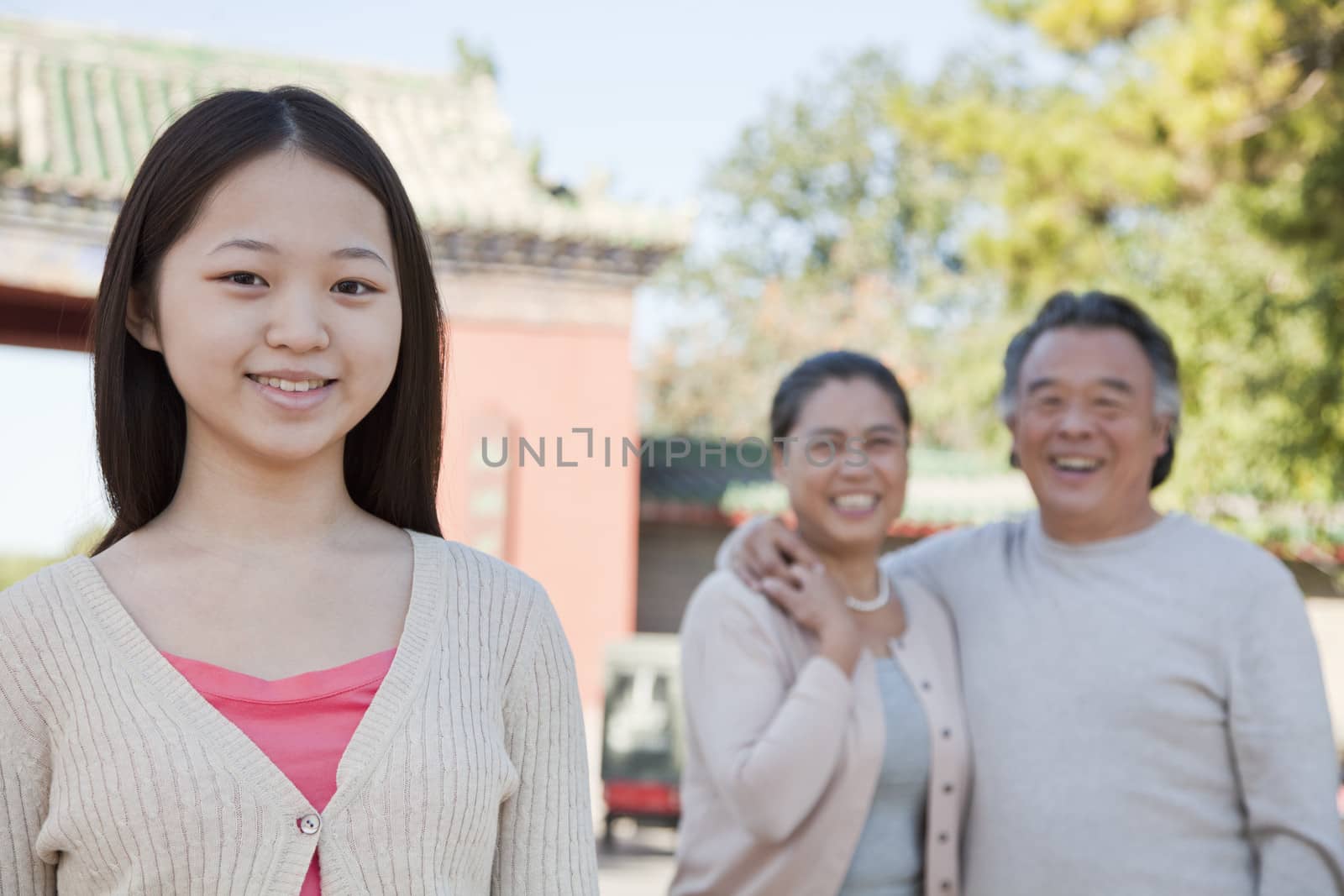 Granddaughter with grandparents, portrait by XiXinXing