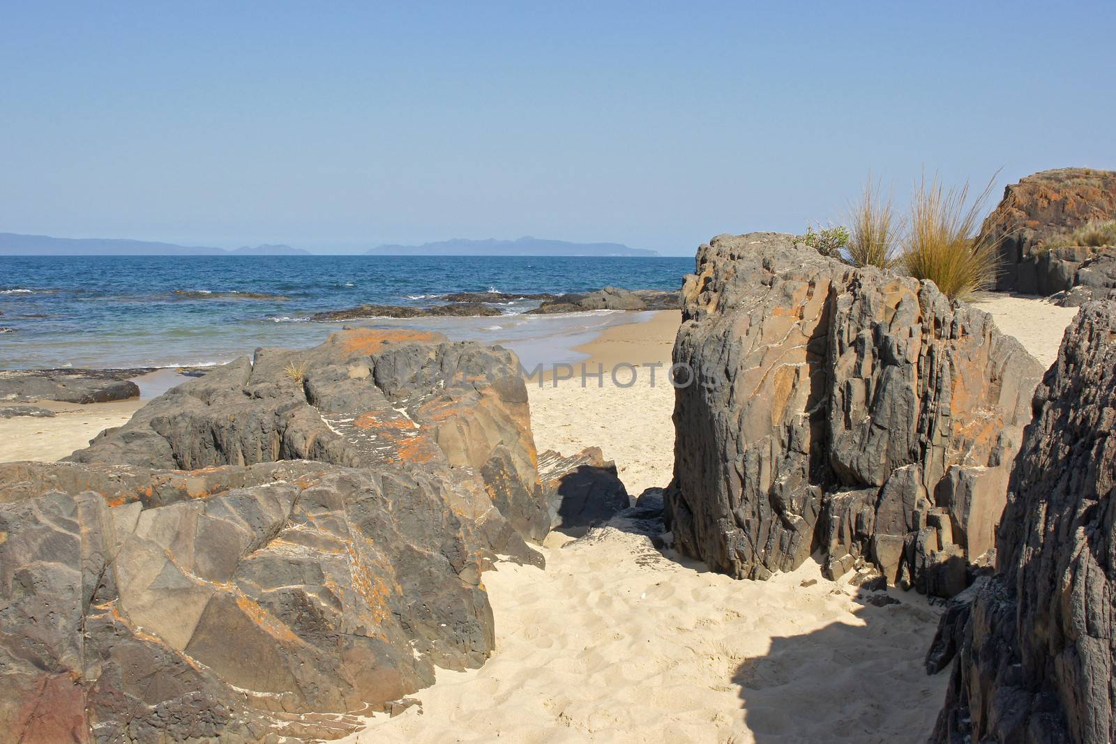 Lovely Spiky Beach, close to Swansea, Tasmania, Australia