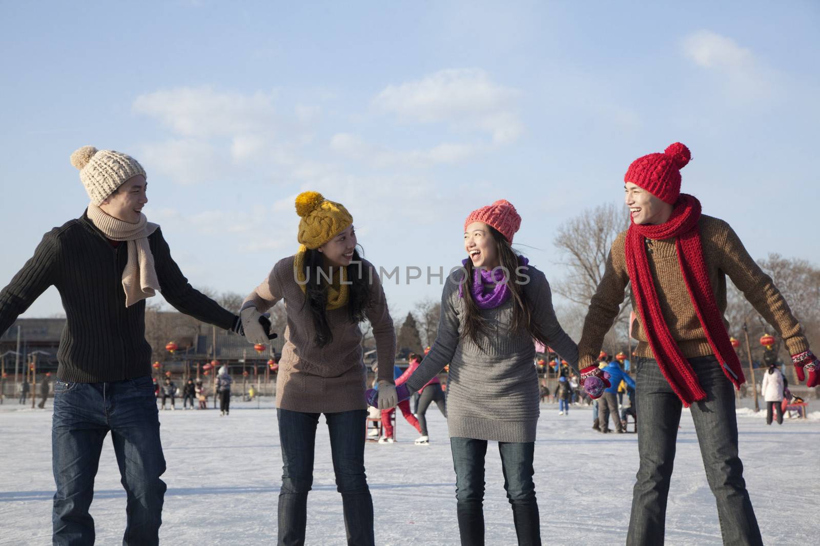 Friends on ice rink by XiXinXing
