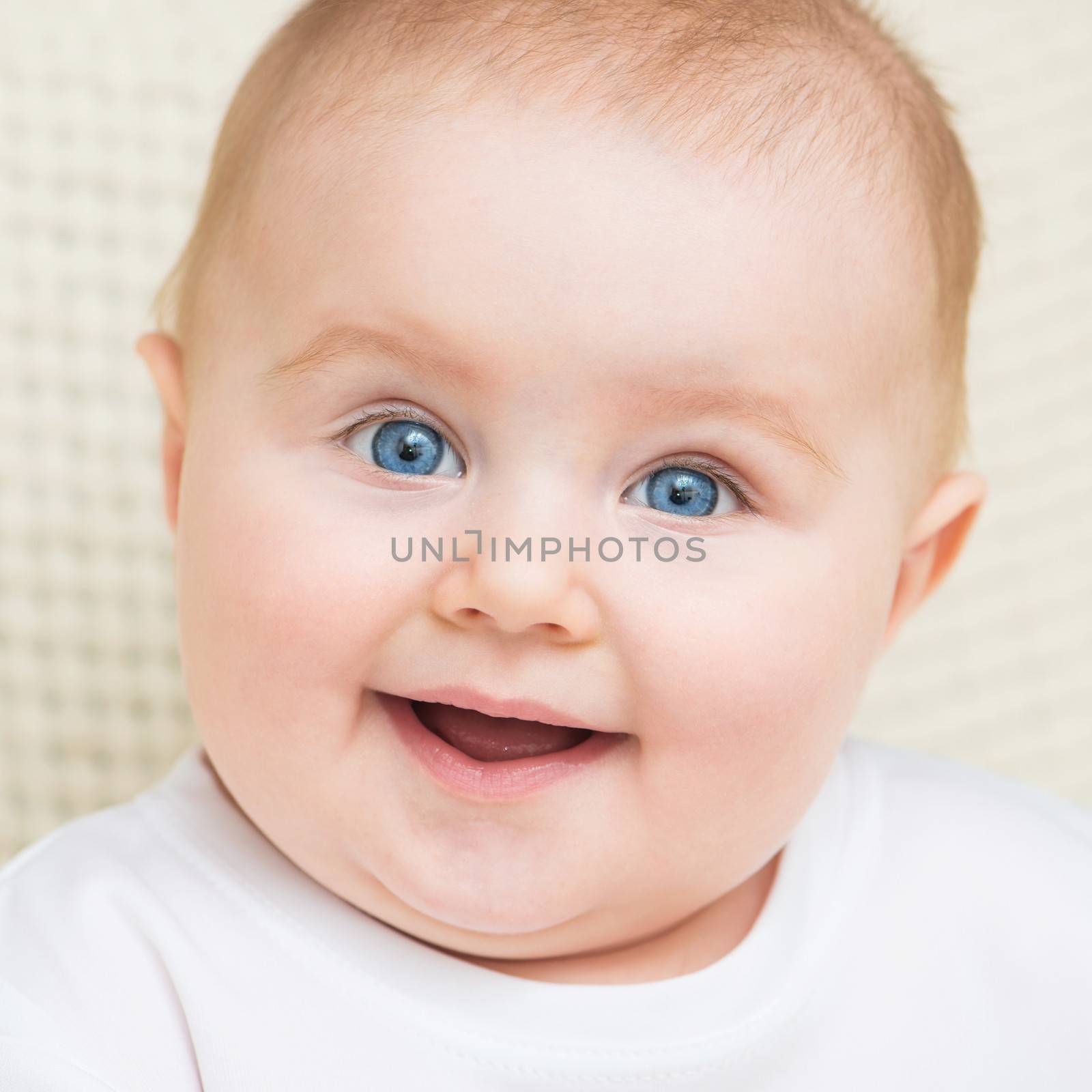 bright closeup portrait of cute adorable baby
