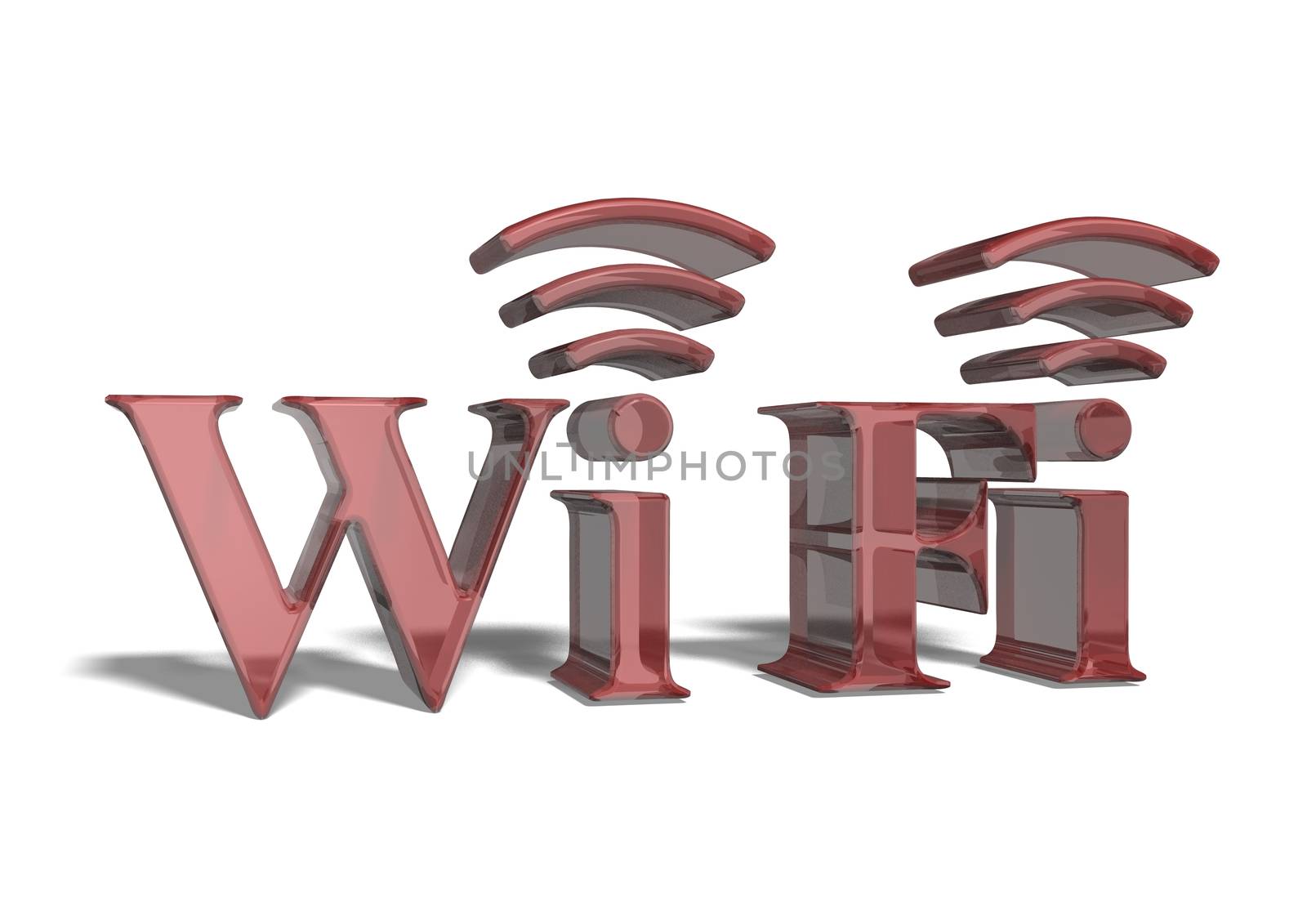 Red sign of a zone of a wireless communication