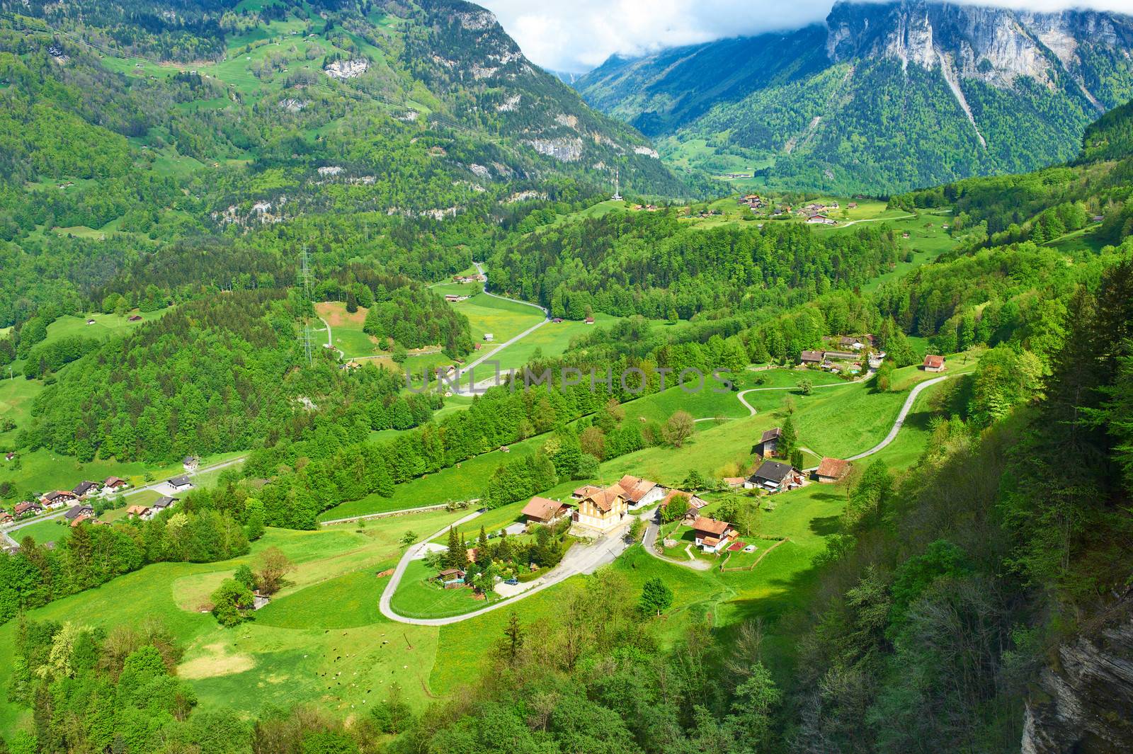 Swiss village near Reichenbach in Switzerland