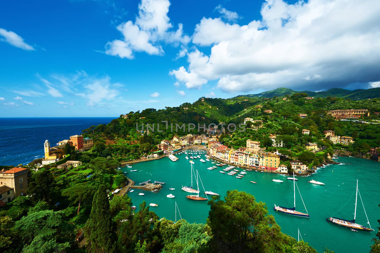 Portofino village on Ligurian coast in Italy