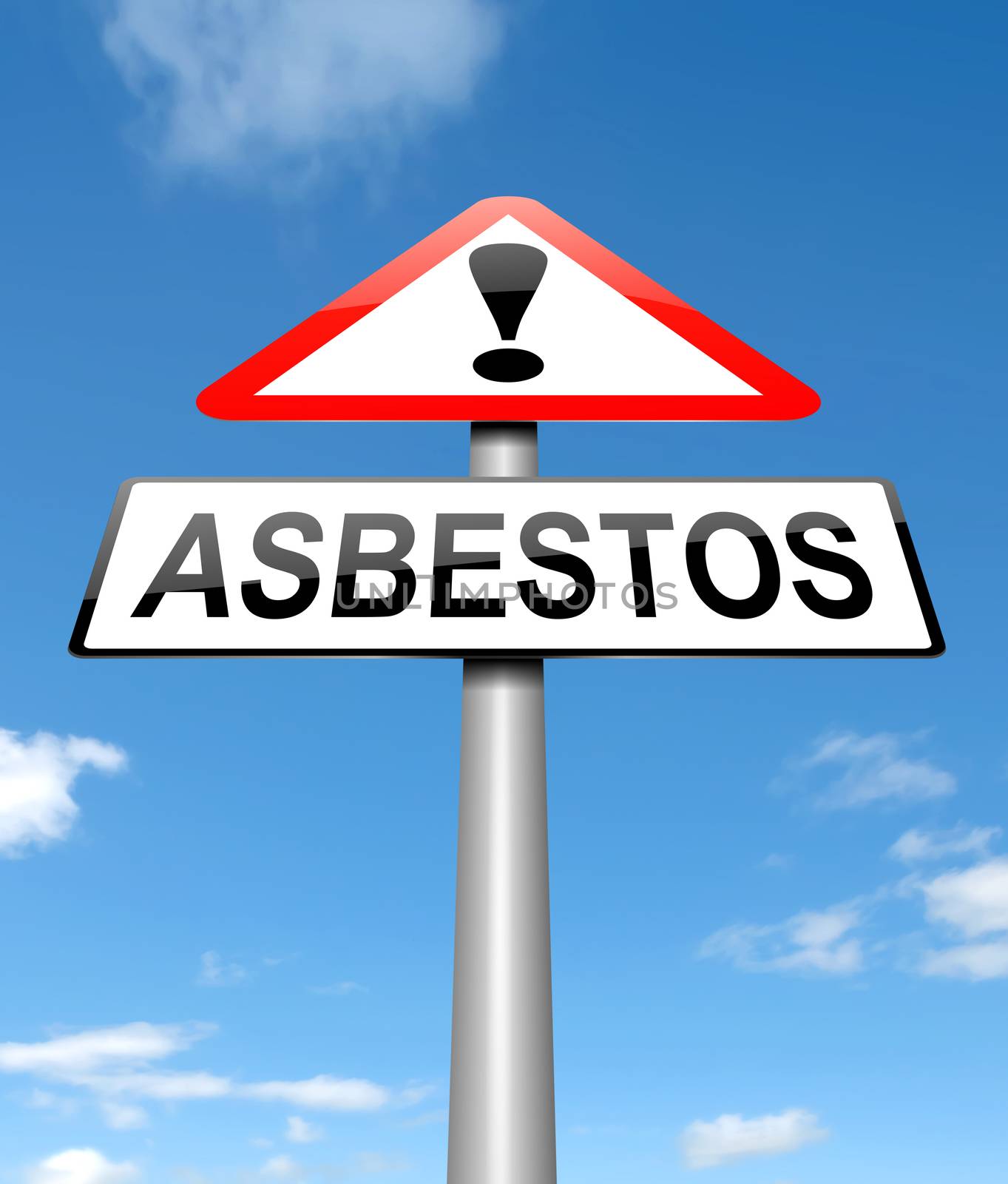 Illustration depicting a sign with an asbestos concept.