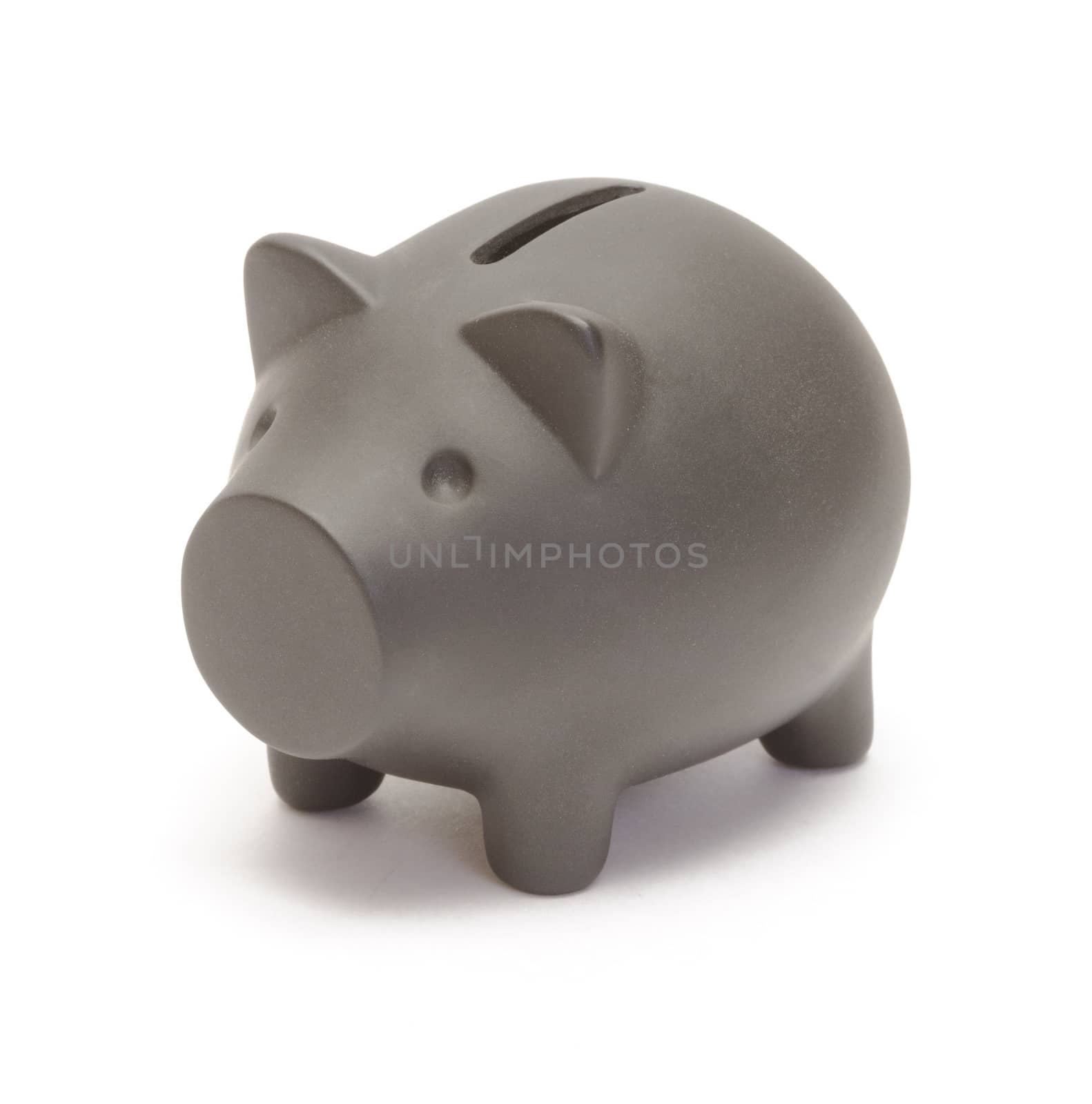 Black piggy bank 
isolated on white
