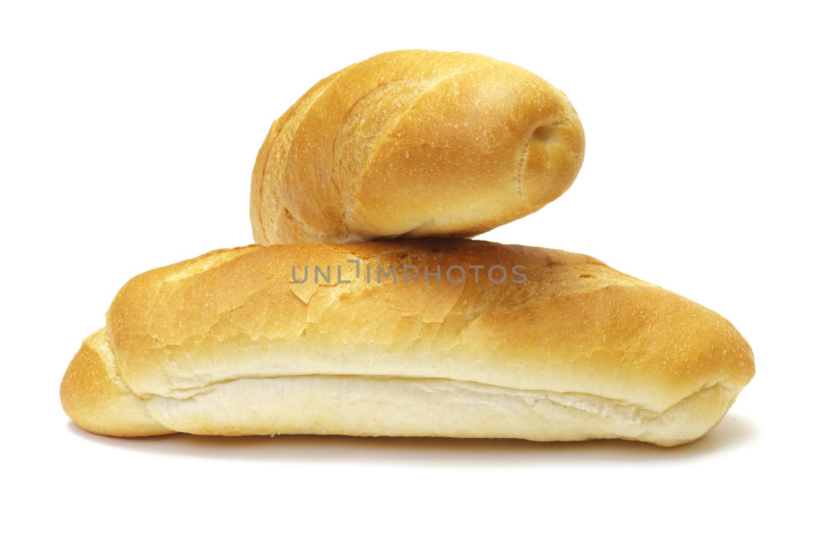 Wheat bread on white background