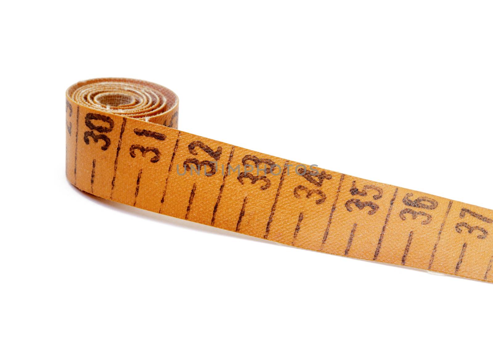 Measuring tape of the tailor isolated on white