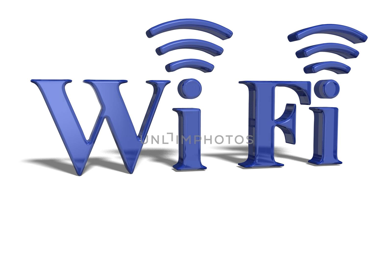 Blue sign of a zone of a wireless communication