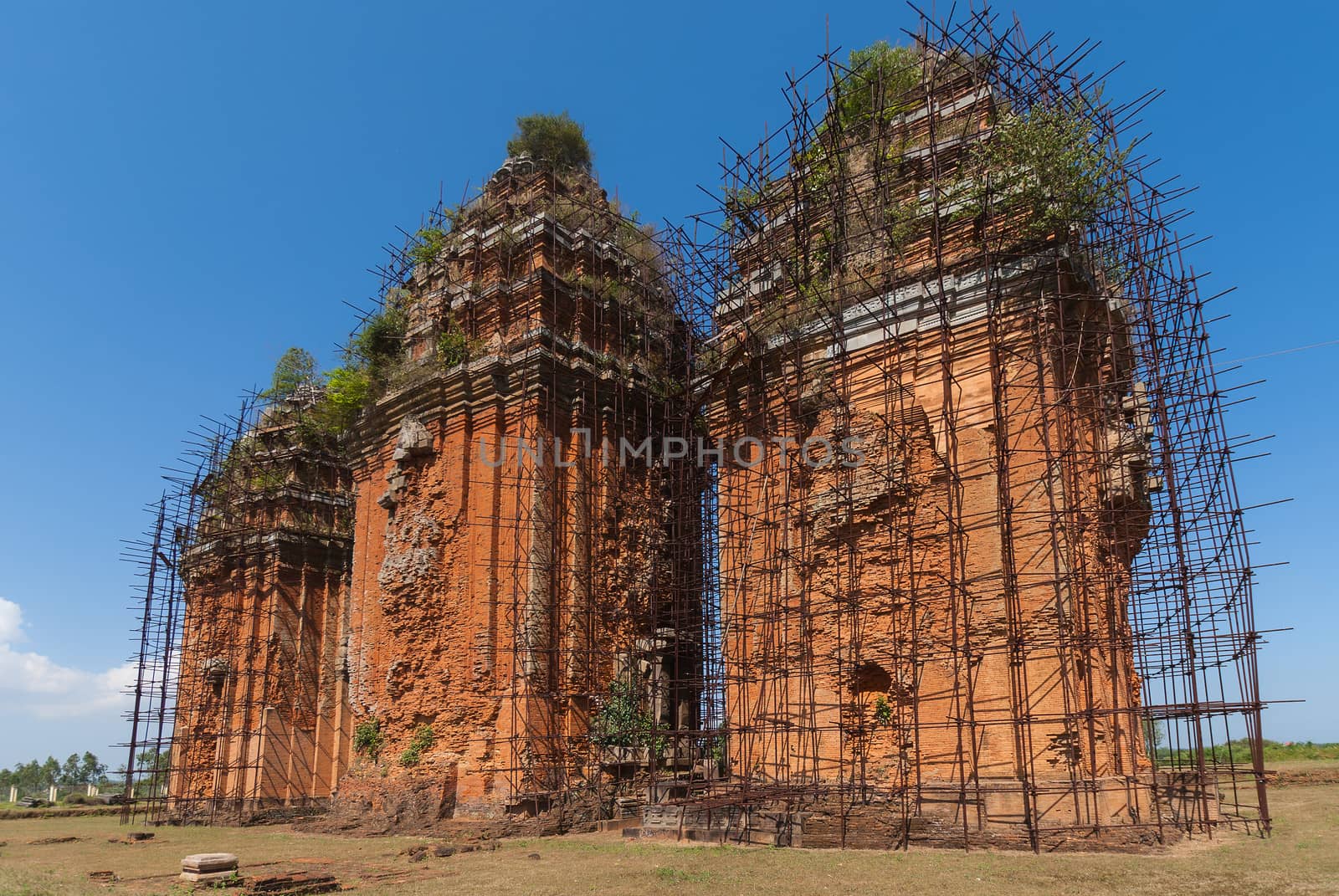 The three towers of Duong Long Cham towers in Vietnam. by Claudine