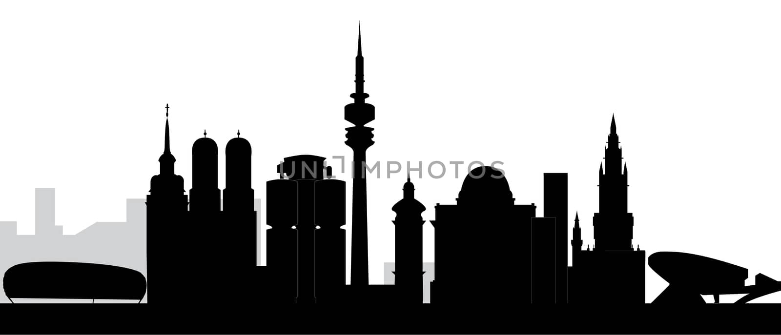 munchen skyline by compuinfoto