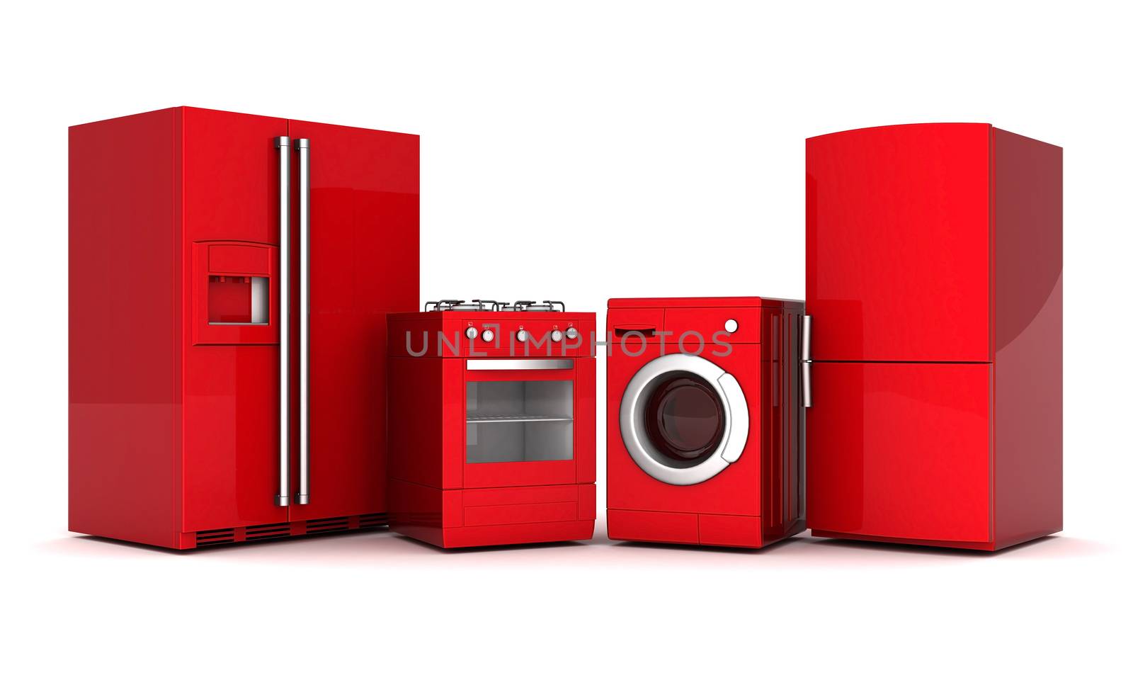 picture of household appliances on a white background