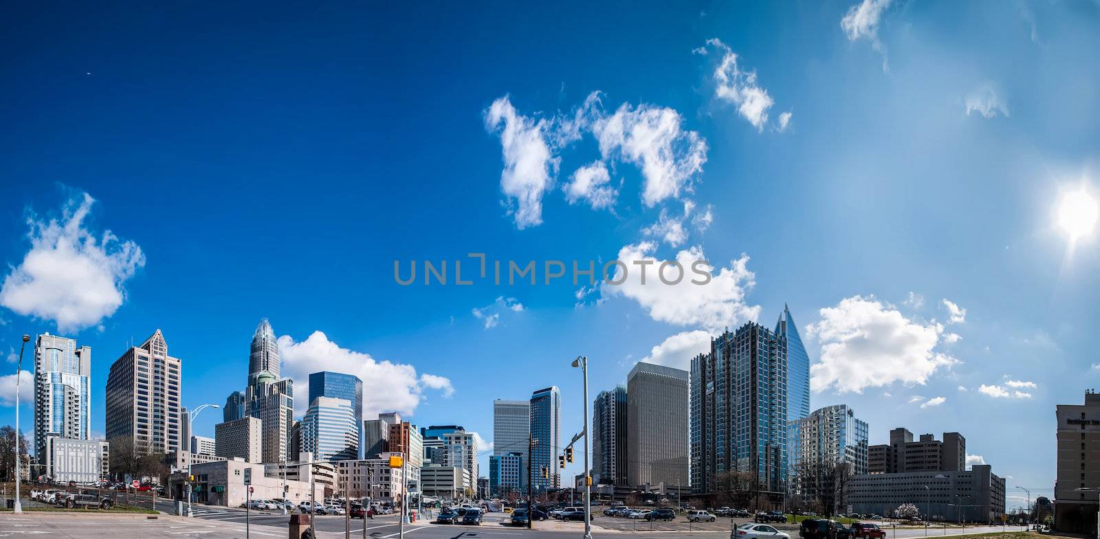 Skyline of Uptown Charlotte, North Carolina. by digidreamgrafix