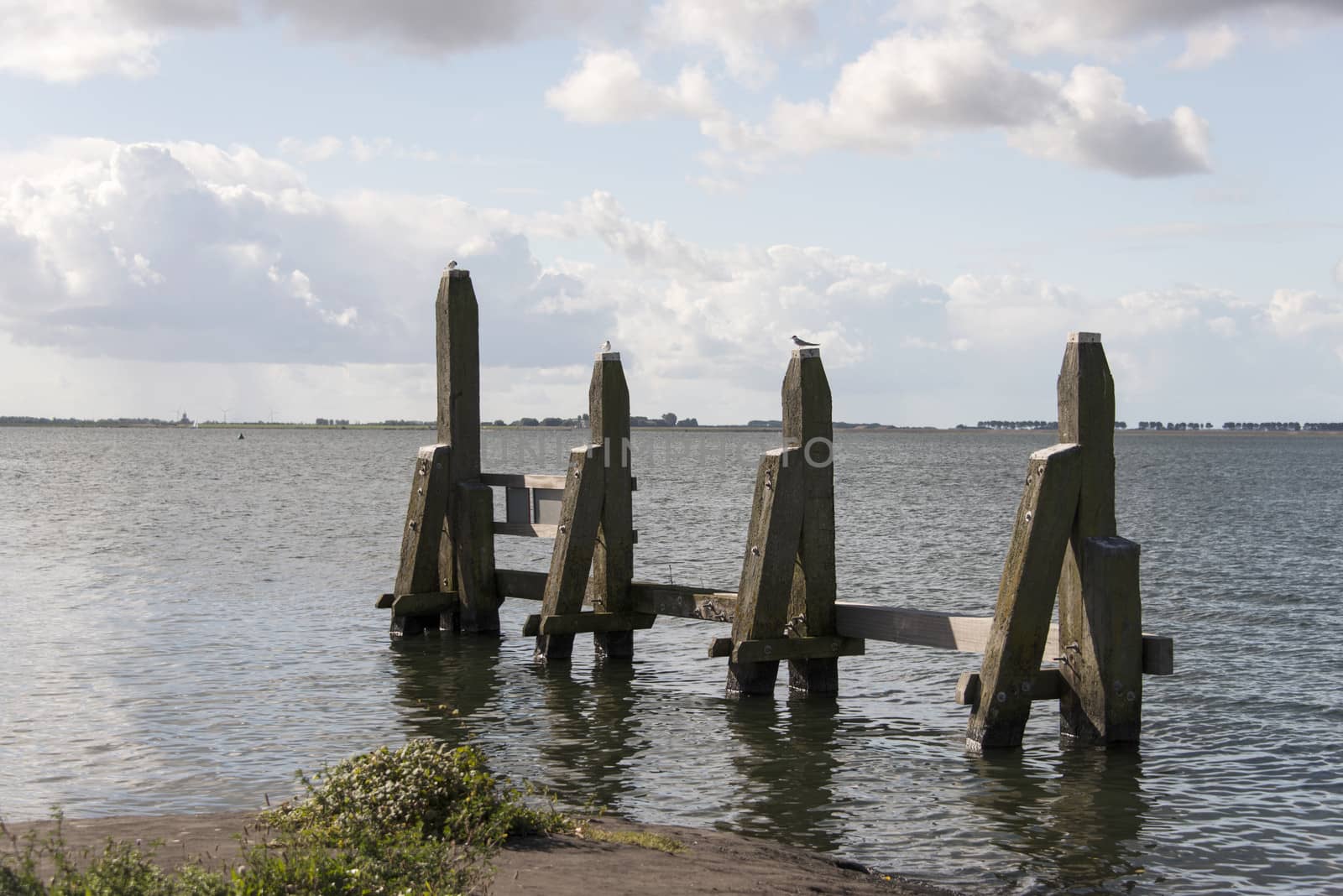fender in lake Haringvliet Hellevoetsluis Holland