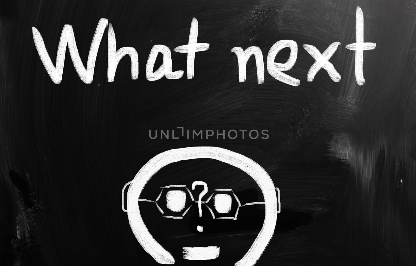business ideas handwritten with white chalk on a blackboard.