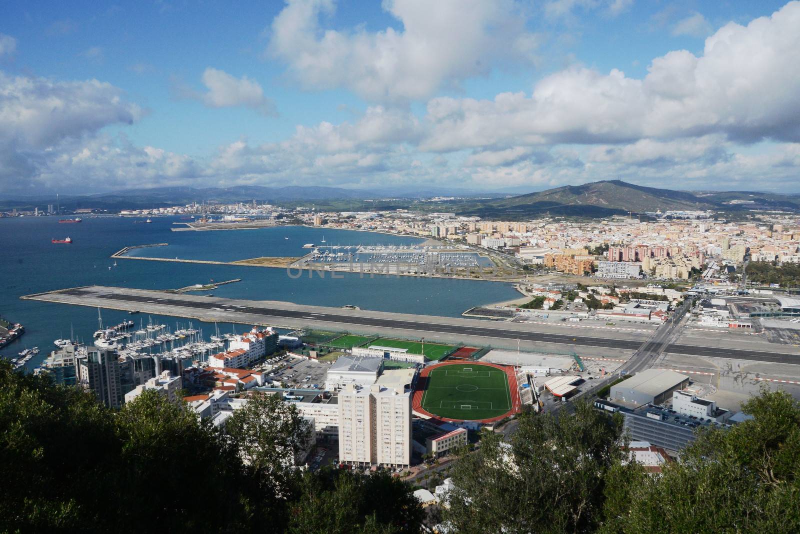 beautiful view of the sea and the city of Gibraltar with