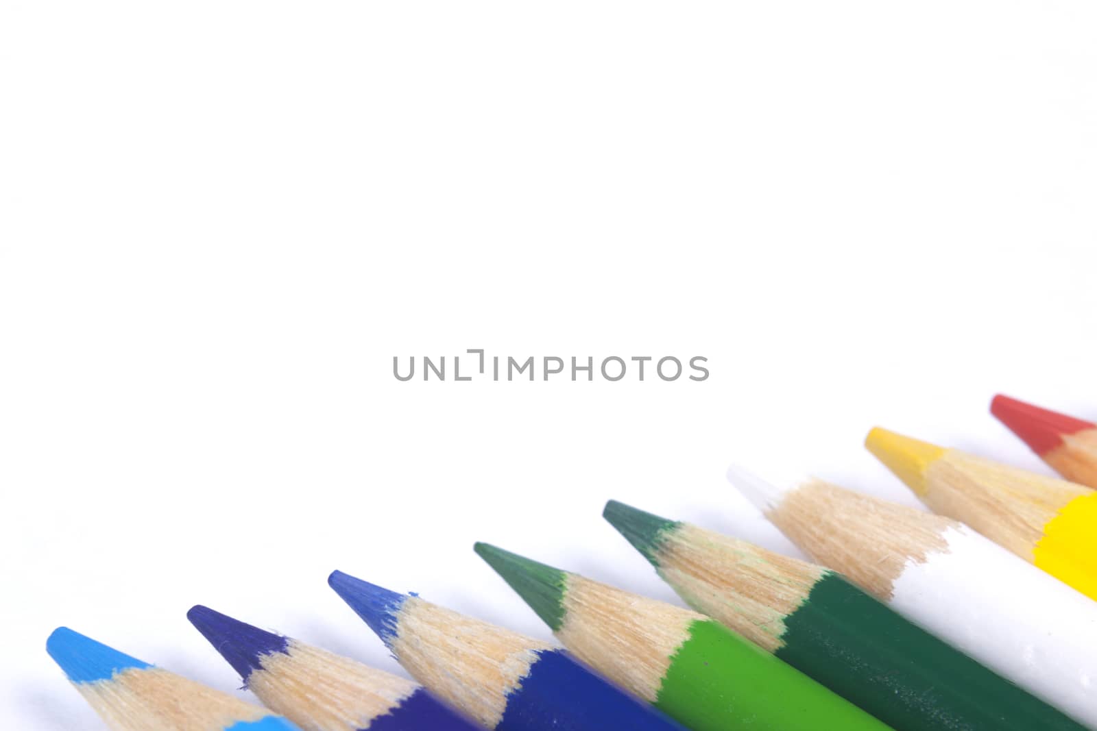 Color pencils isolated on white background