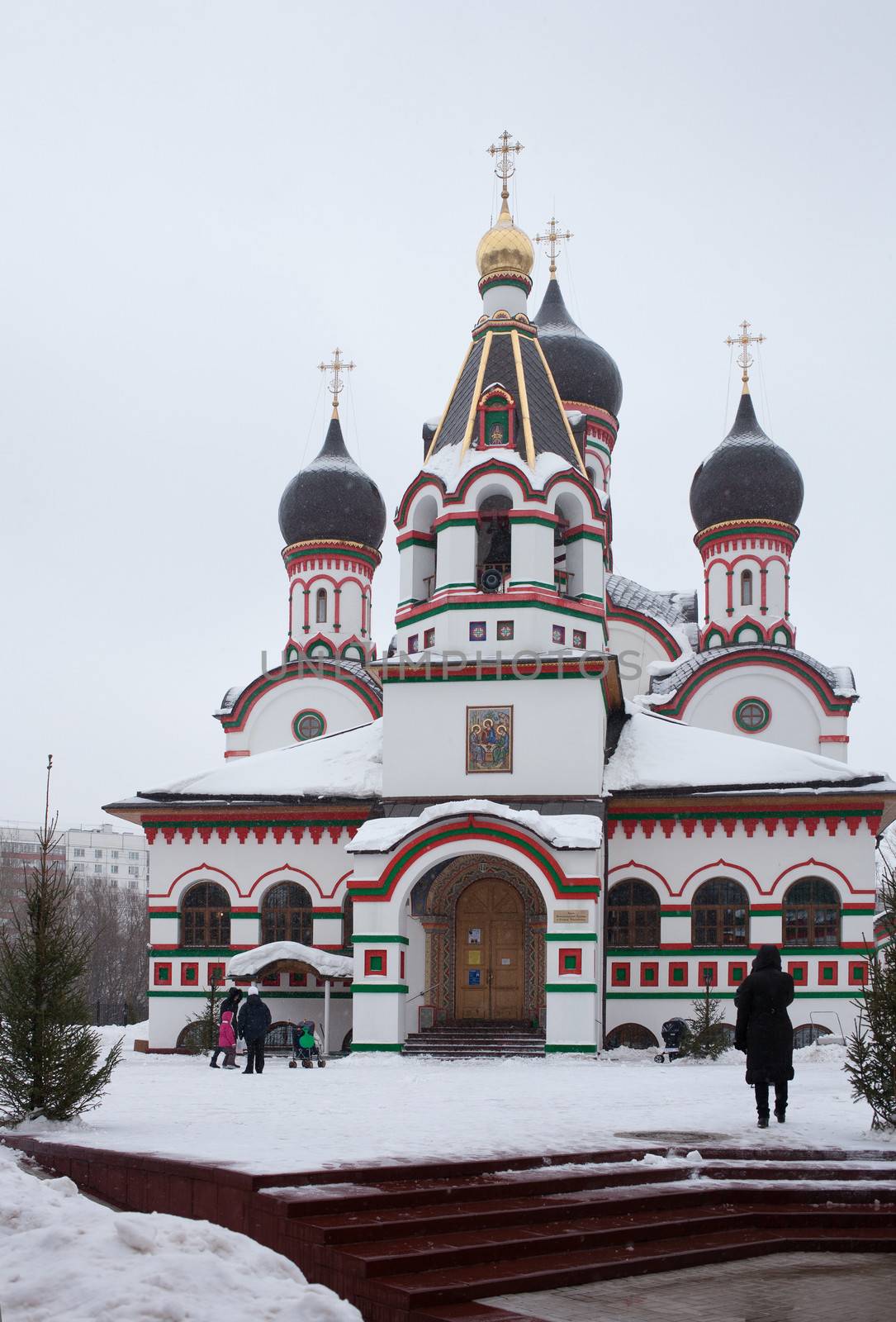 Trinity church in Old Cheremushki. Moscow. Winter time.