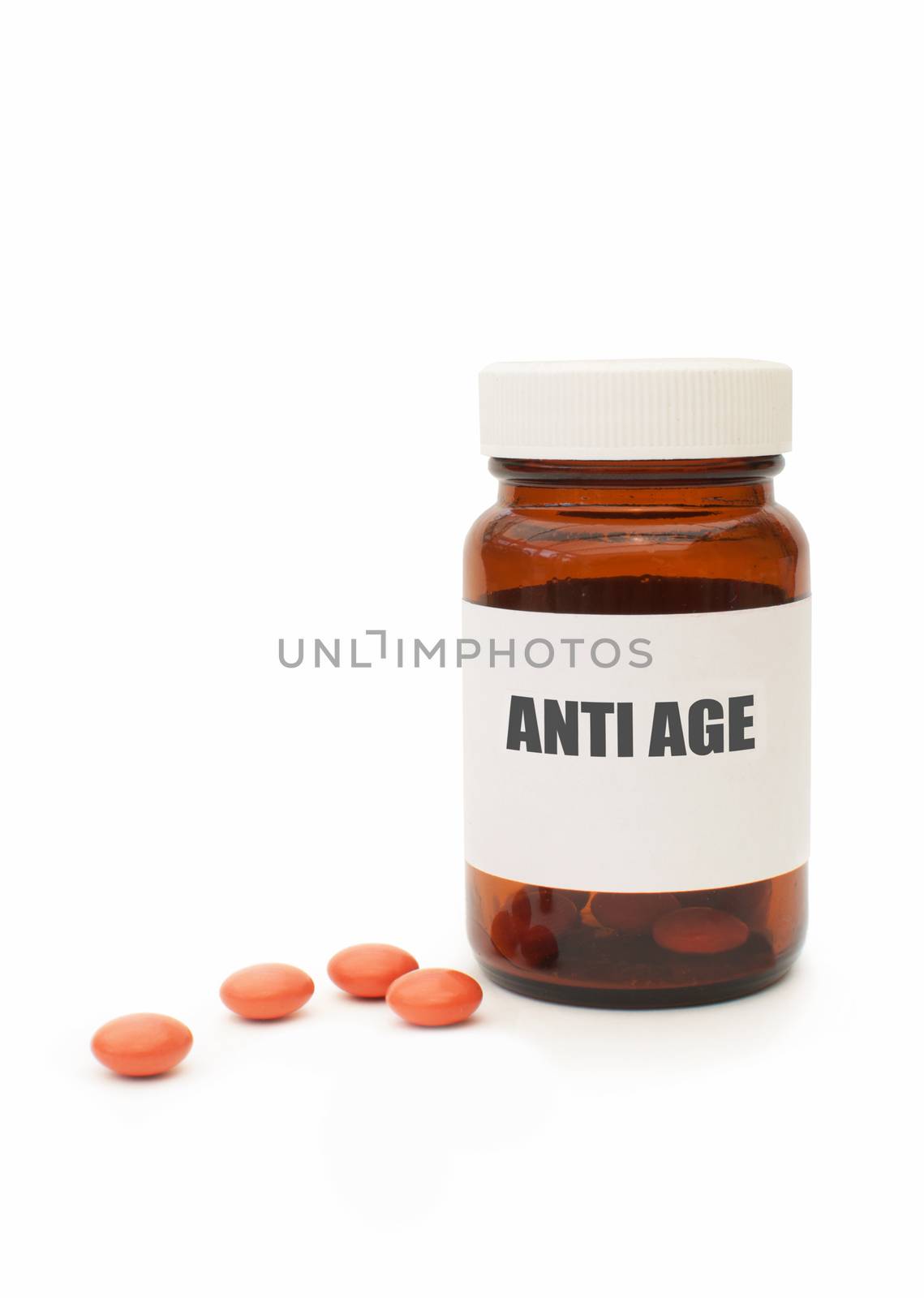 Medicine jar with anti aging pills 