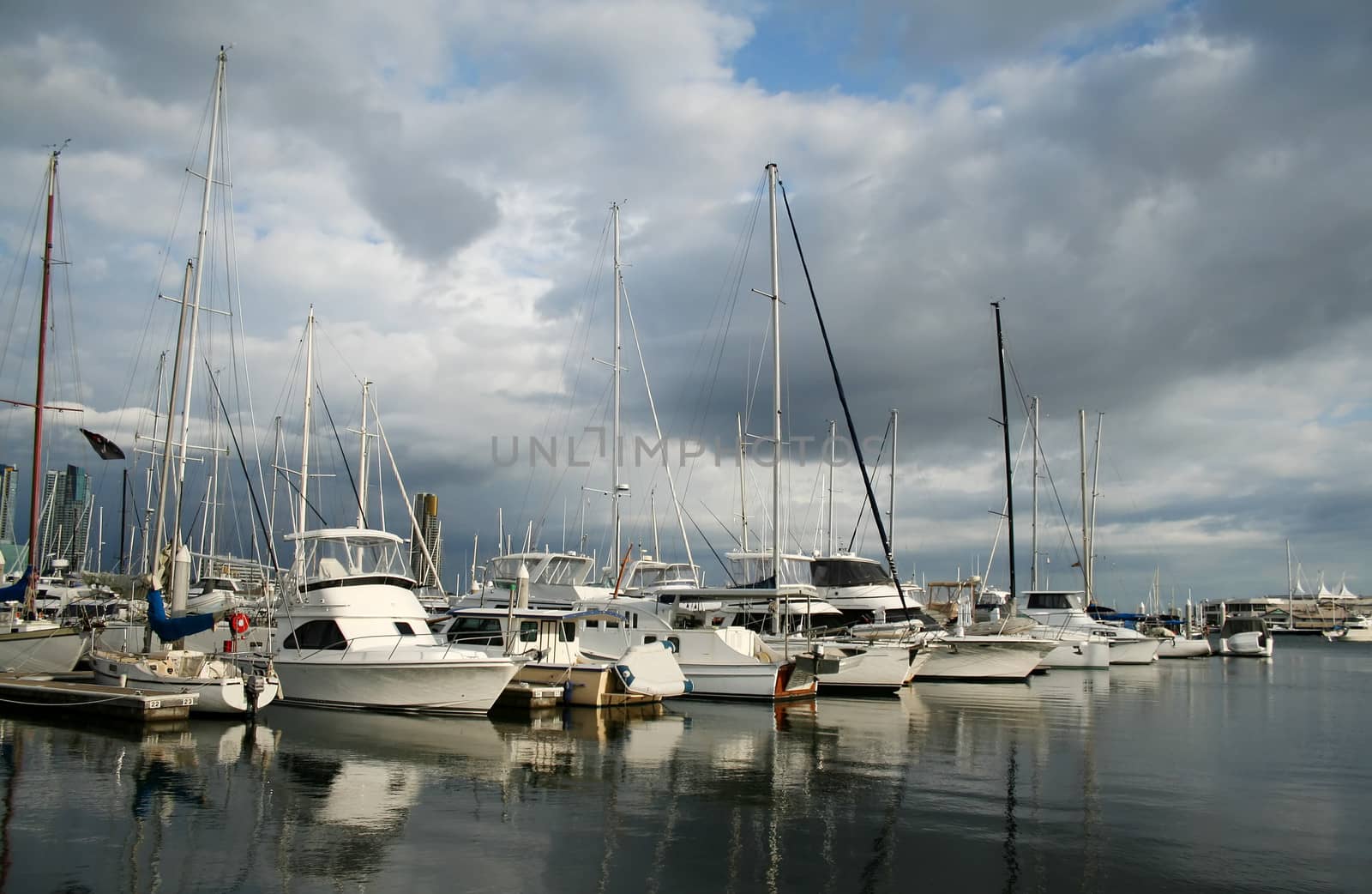 Southport Marina on the Gold Coast Australia just after sunrise.