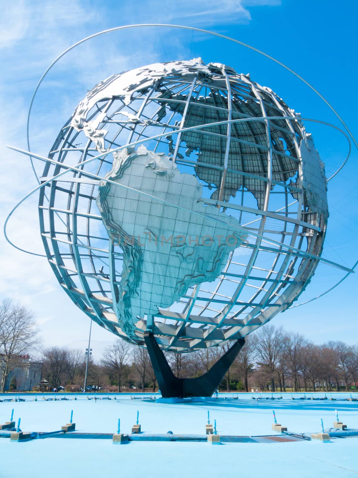 huge globe standing in Flushing Meadows in Queens, NYC