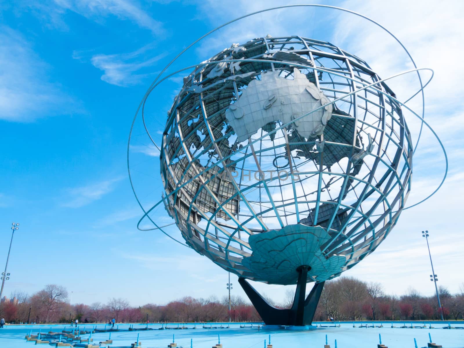 huge globe standing in Flushing Meadows in Queens, NYC