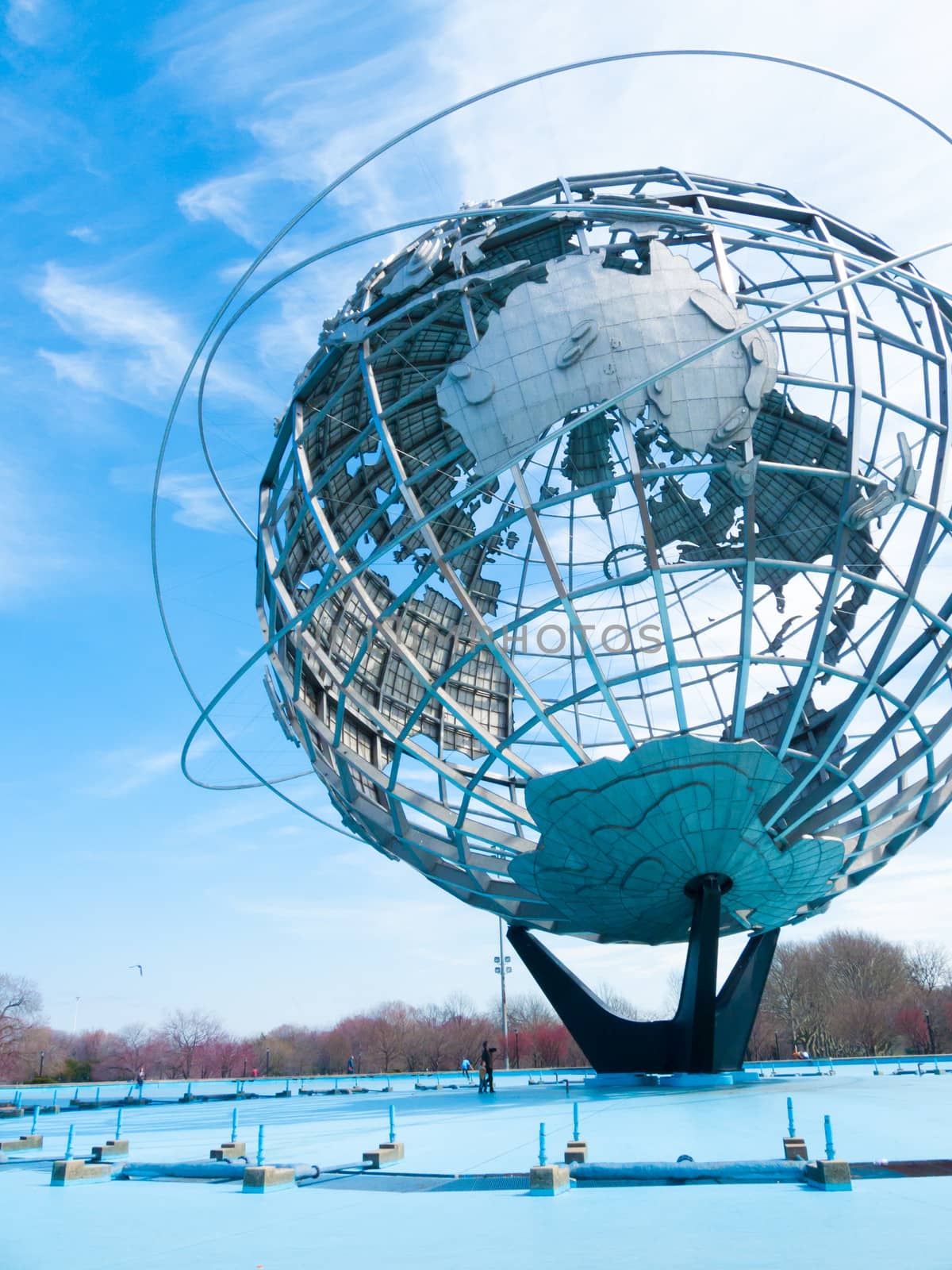 huge globe standing in Flushing Meadows in Queens, NYC