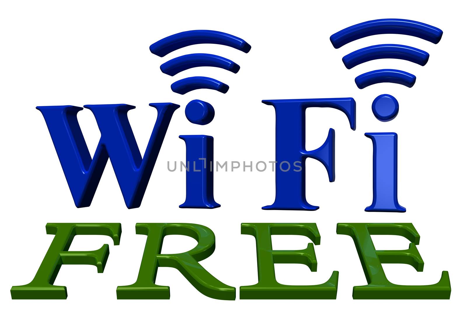 Blue sign of a free zone of a wireless communication