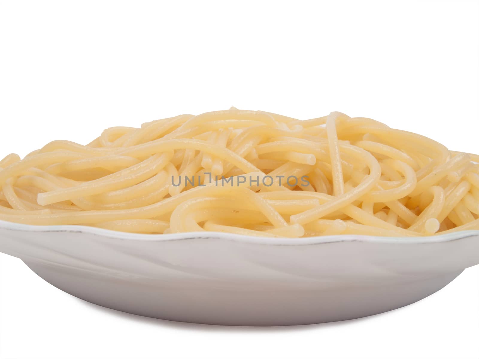 blank cooked spaghetti in plate