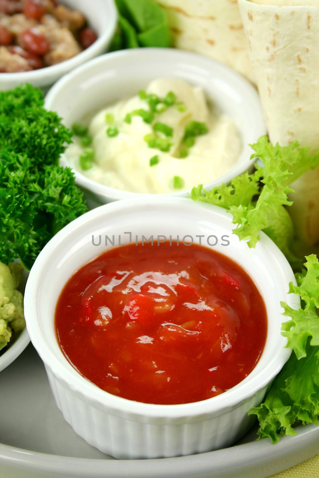 Tomato Salsa And Sour Cream by jabiru