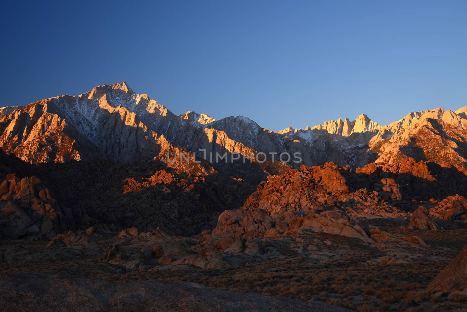 mount whitney at california sierra mountain in the morning