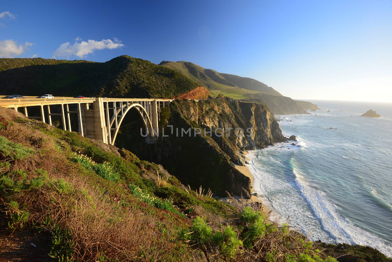 a bridge along california coastal highway one route