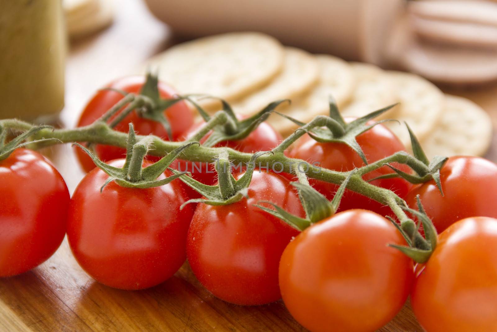 Cherry Tomato And Crackers by jabiru