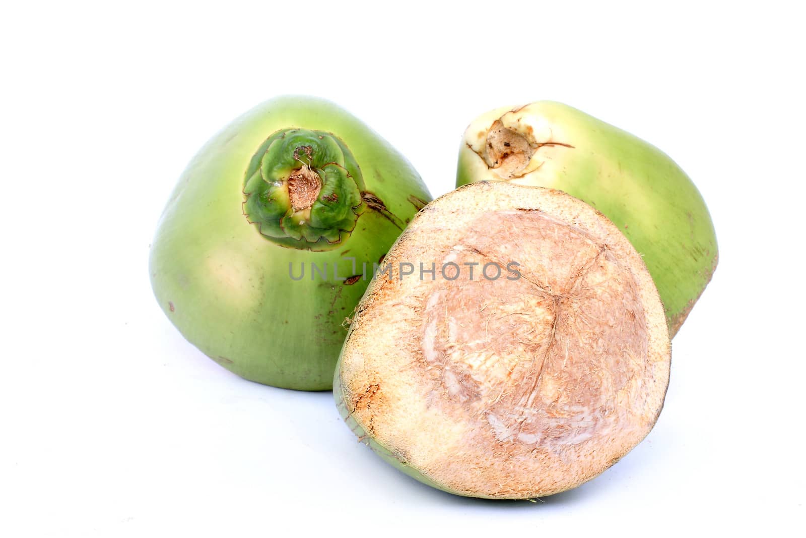 Coconuts, isolated on white by myrainjom01